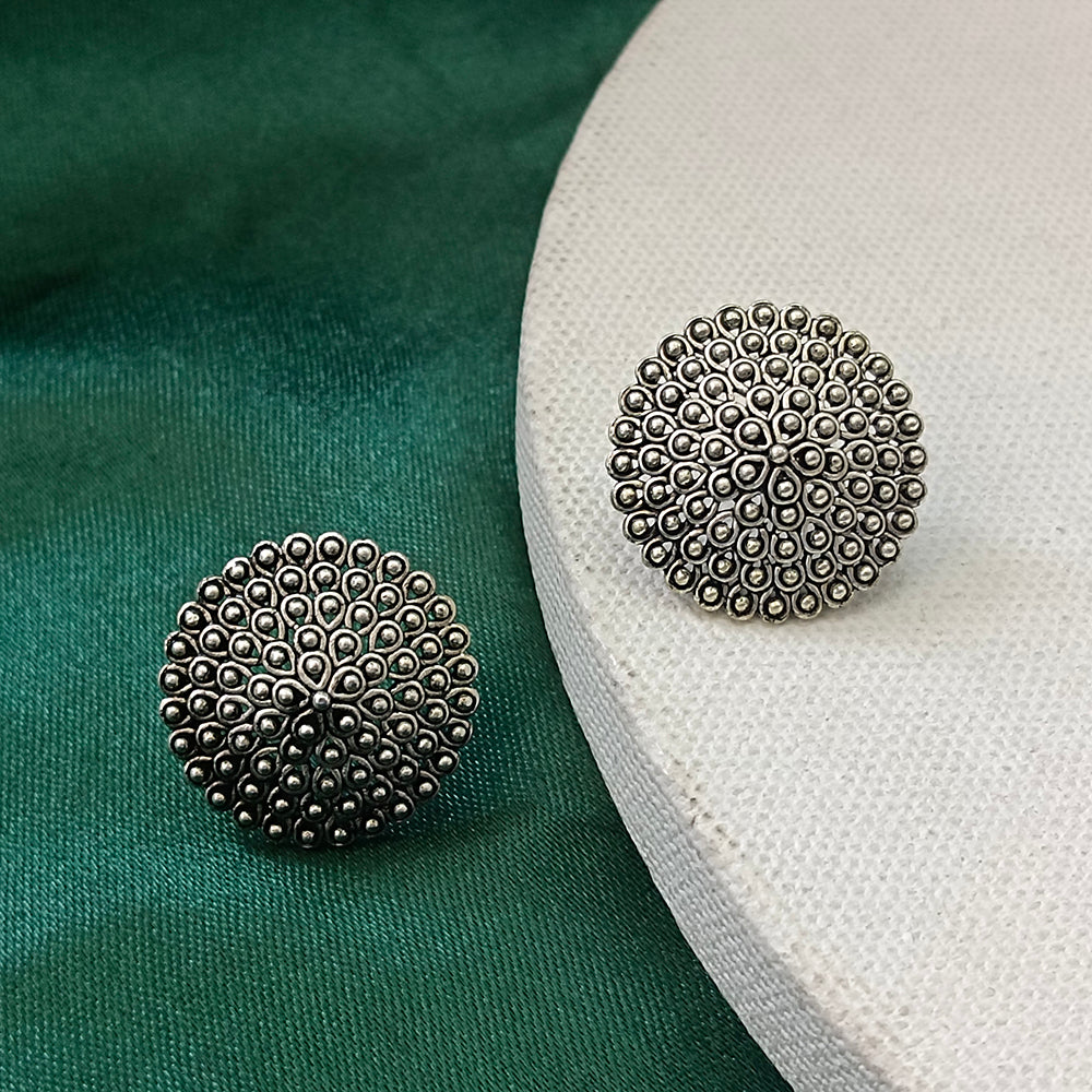 JewelMaze Oxidised Plated Stud Earrings