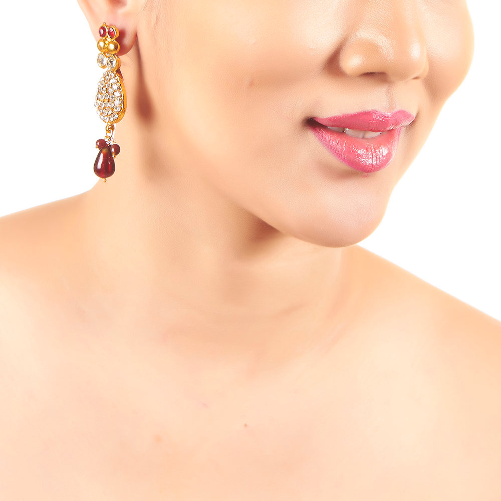 JewelMaze Elegant Austrian Stone and Beads Necklace Set