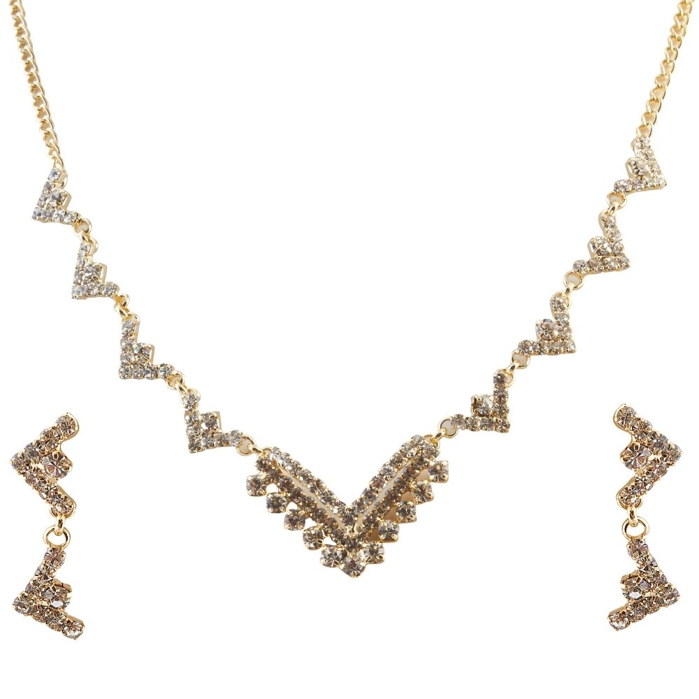 JewelMaze Elegant Austrian Stone Necklace Set
