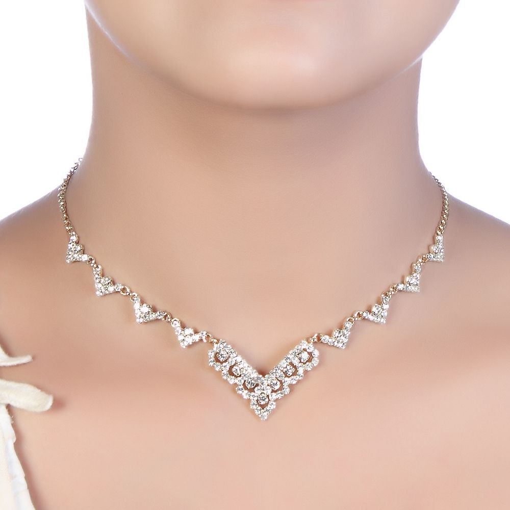 JewelMaze Elegant Austrian Stone Necklace Set