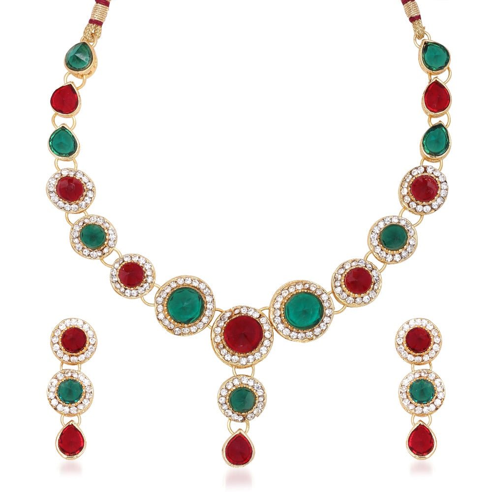 JewelMaze Designer Austrian Stone And Crystal  Necklace Set
