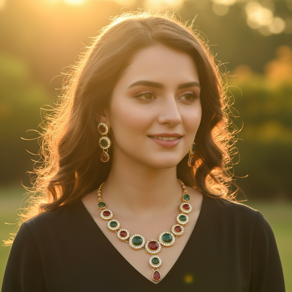 JewelMaze Designer Austrian Stone And Crystal  Necklace Set