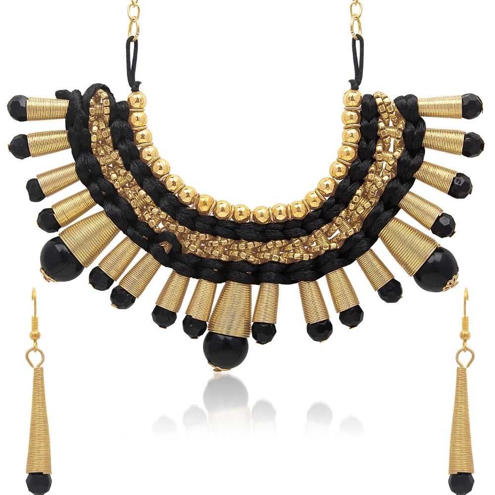 JewelMaze Fash Blush Forever New Tribal Thread Alloy Necklace