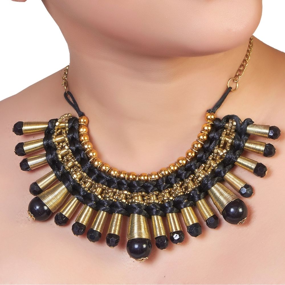 JewelMaze Fash Blush Forever New Tribal Thread Alloy Necklace