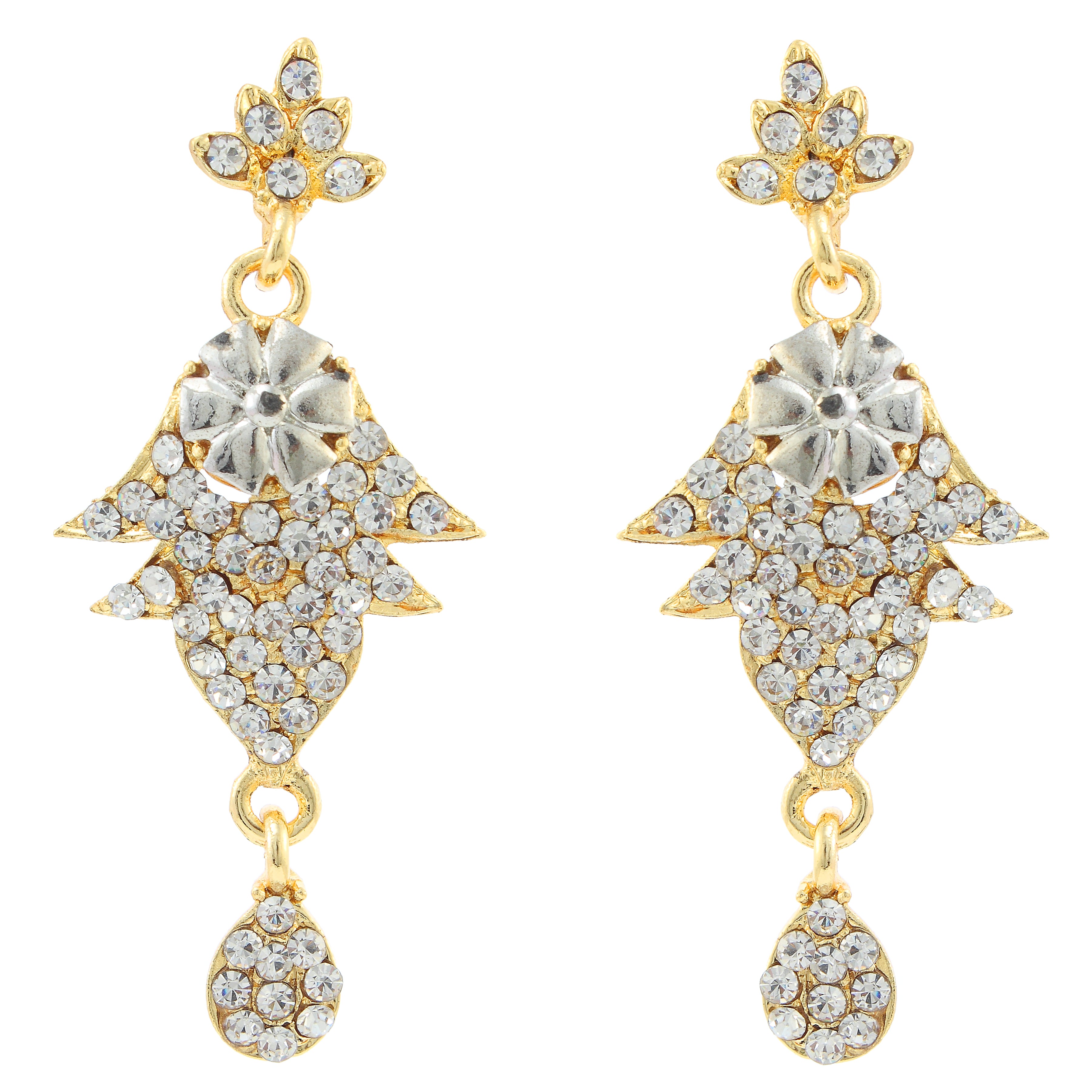 JewelMaze 2 Tone Plated Austrian Stone Necklace Set