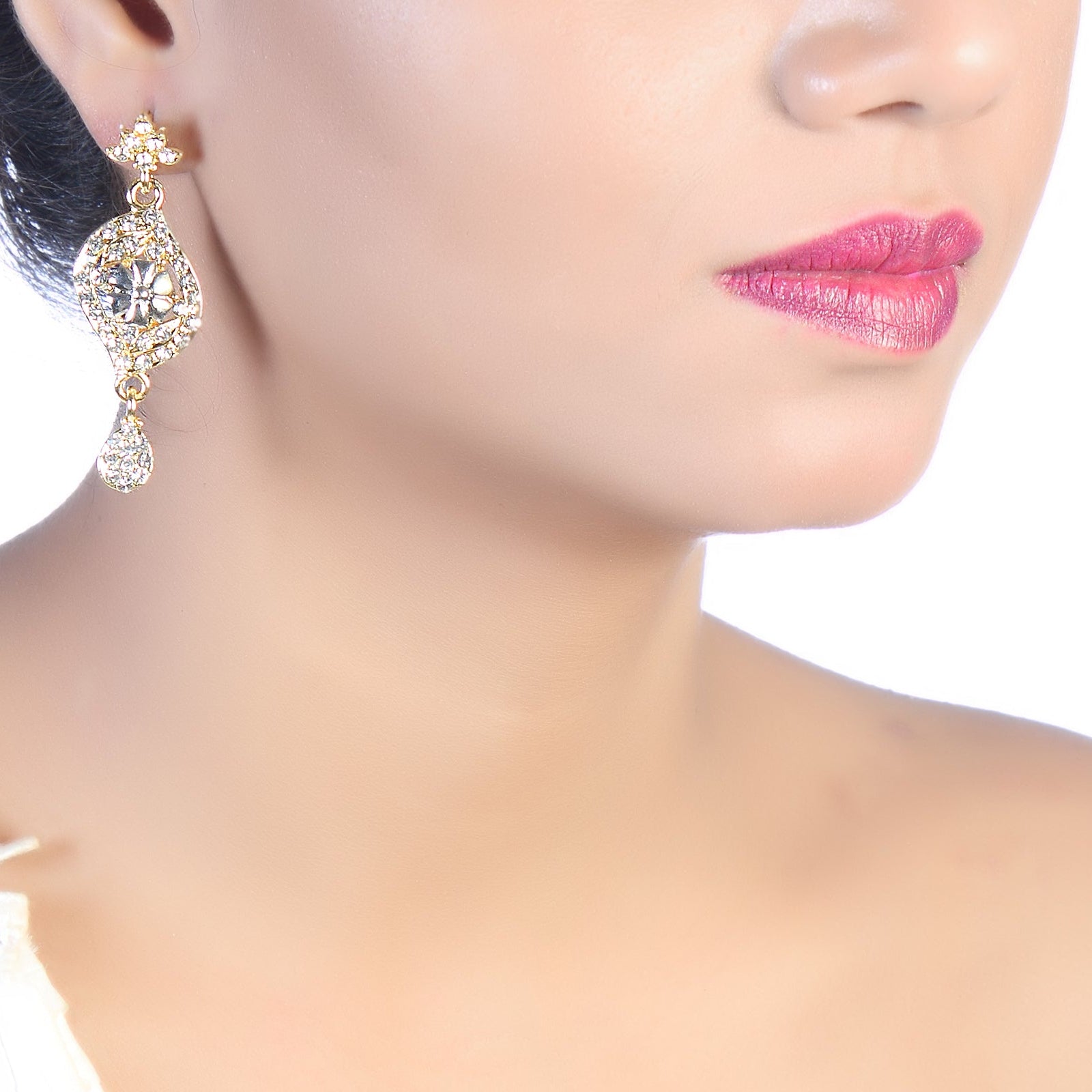 JewelMaze Austrian Stone 2 Tone Necklace Set