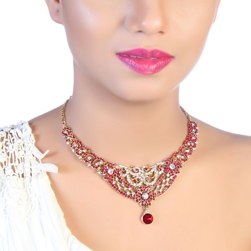 JewelMaze Sparkling Austrian Stone Necklace Set