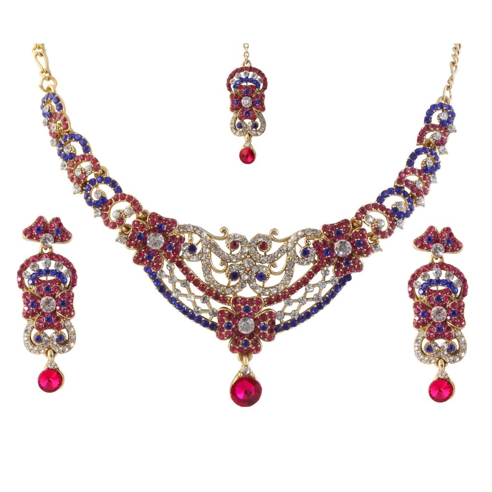 JewelMaze Sparkling Austrian Stone Necklace Set