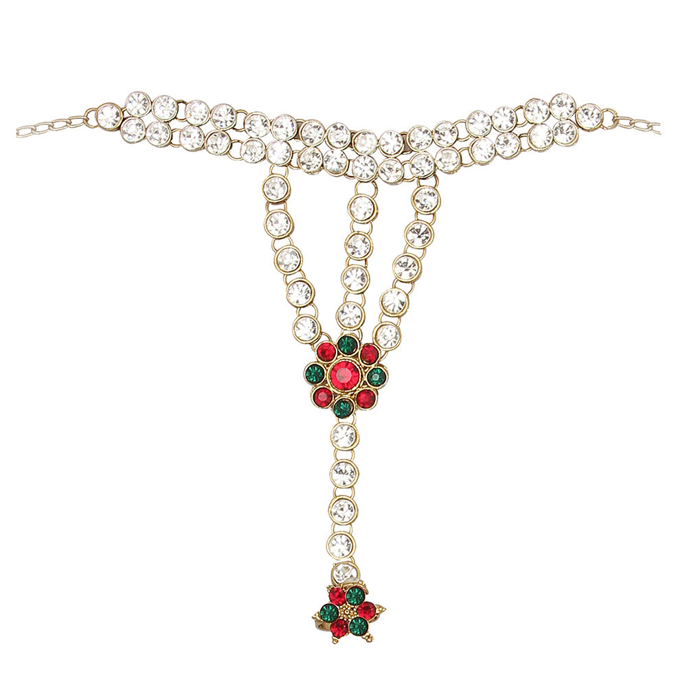 JewelMaze Sparkling Austrian Stone semi Bridal Jewellery Set