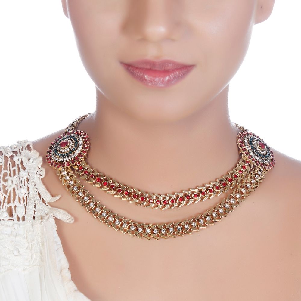 Jewelmaze Exclusive Austrian Stone Necklace Set Stylish Jewelry for Women