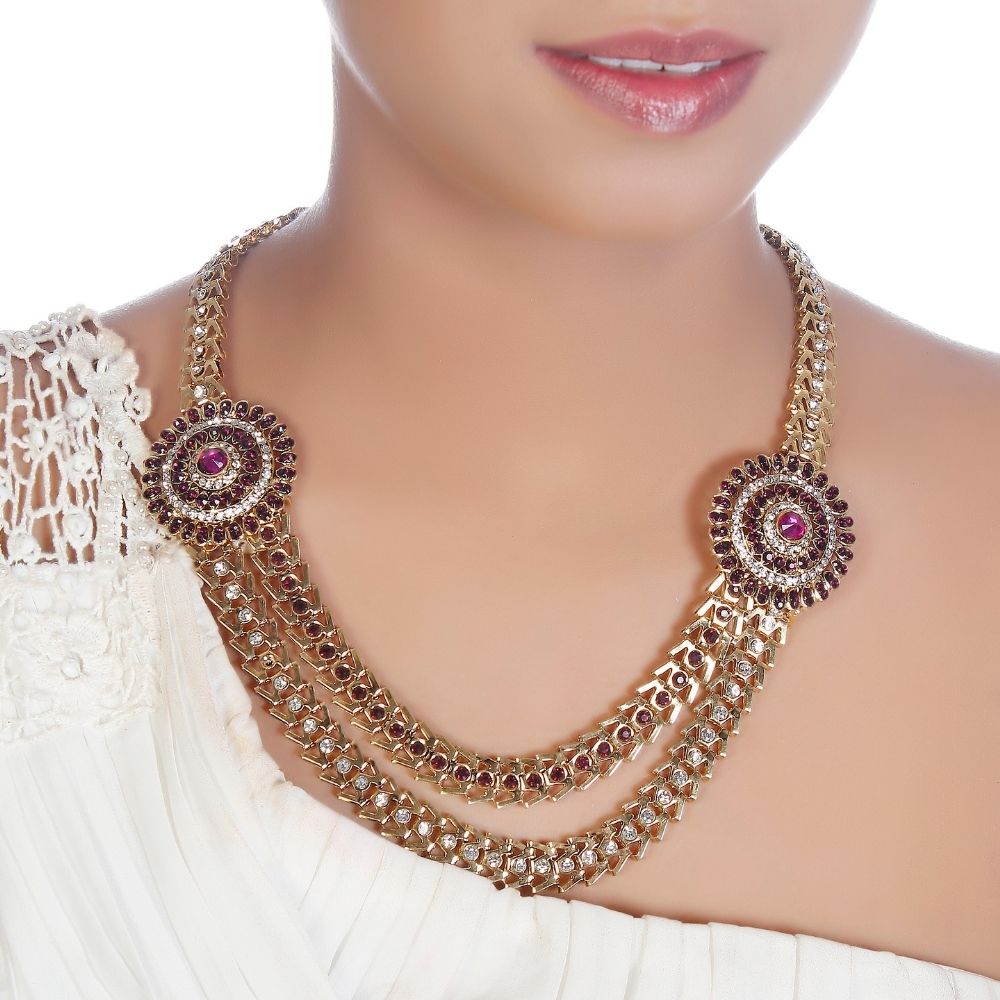 Jewelmaze Exclusive Austrian Stone Necklace Set Stylish Jewelry for Women