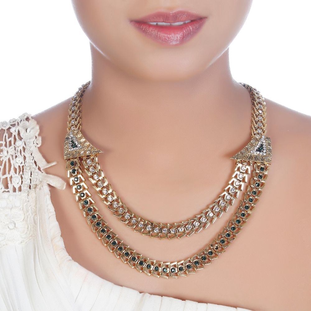 Jewelmaze Exclusive Austrian Stone Necklace Set Stylish Jewelry for Women