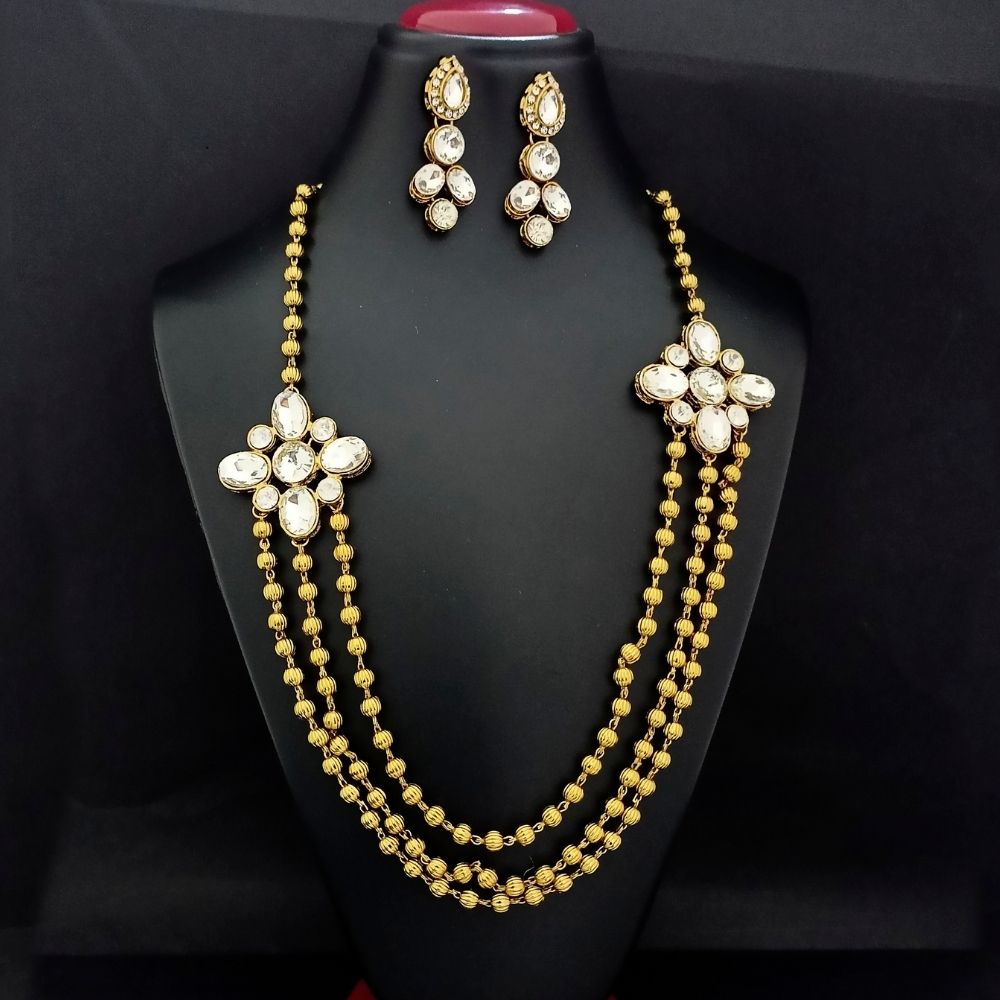 Jewelmaze Exclusive Crystal Stone long Necklace Set Stylish Jewelry for Women