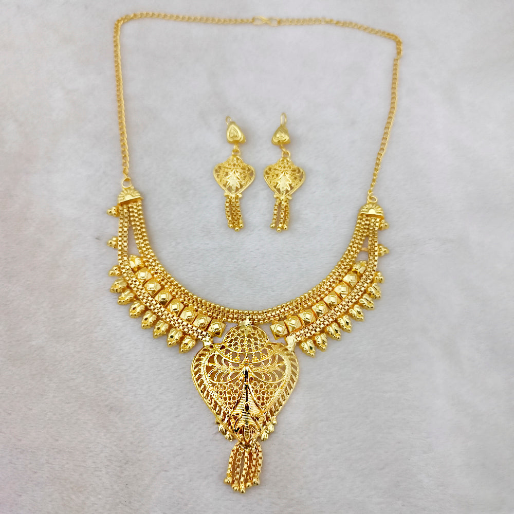 Jewelmaze Elegant Forming Gold Necklace Set Traditional Jewelry for Women Perfect for Weddings