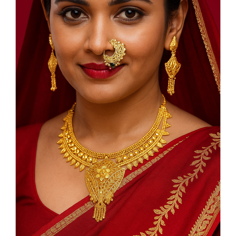 Jewelmaze Elegant Forming Look Necklace Set Traditional Jewelry for Women