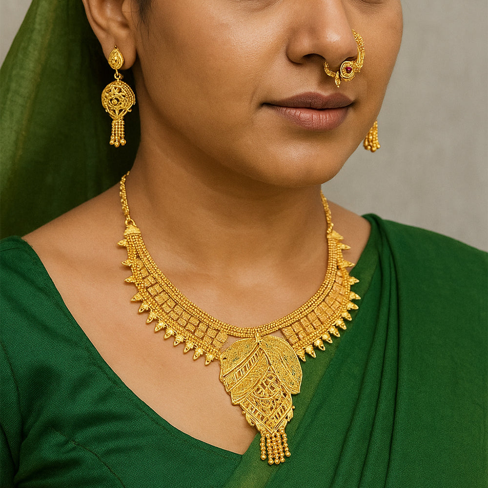 Jewelmaze Elegant Forming Look Necklace Set Traditional Jewelry for Women