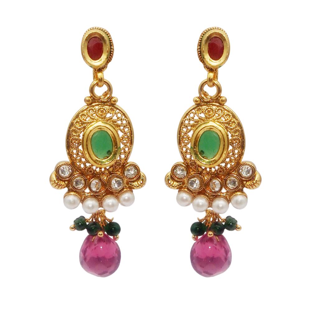 JewelMaze Gold Plated Austrian Stone Copper Necklace Set