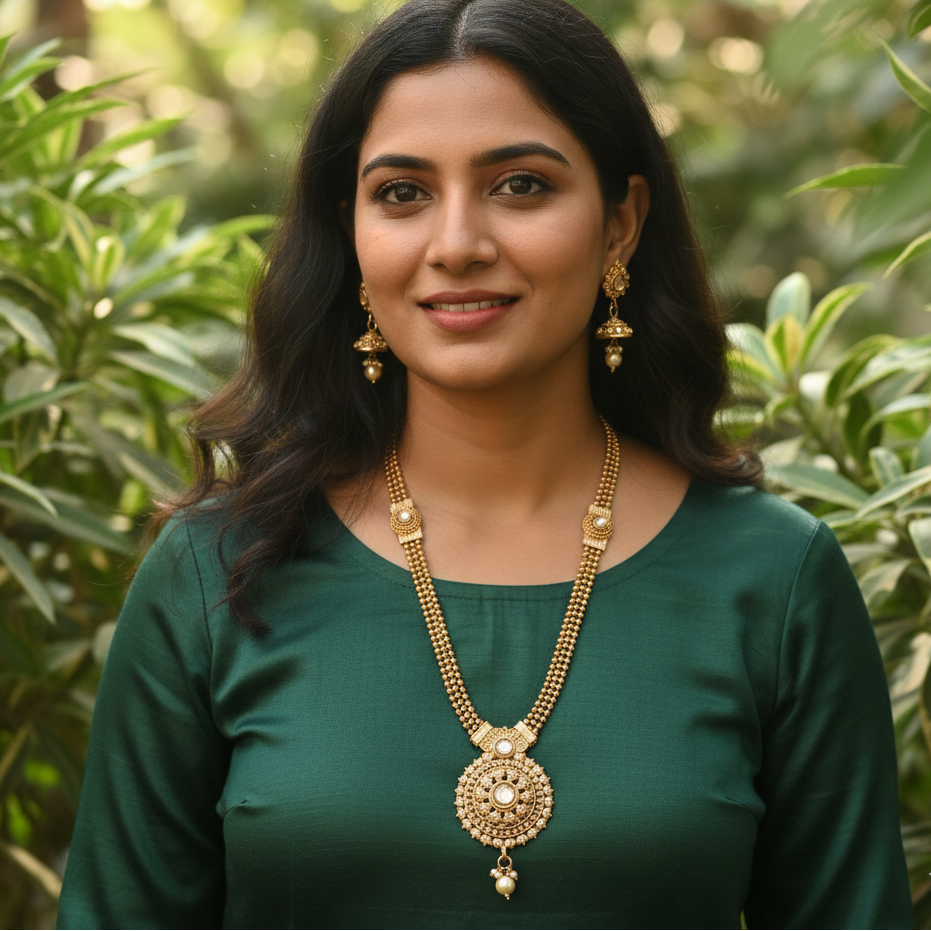 JewelMaze Designer Long Necklace Set for women