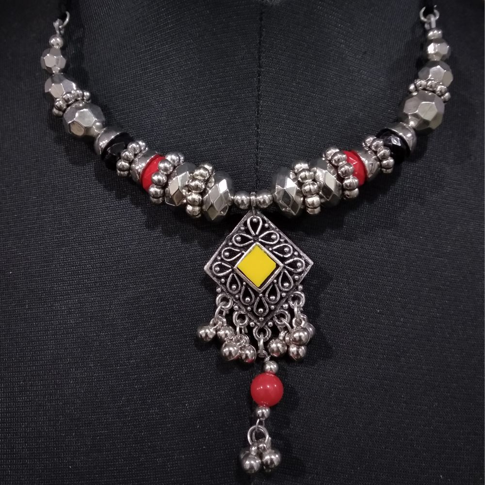 JewelMaze Antique Oxidised Jewelry Necklace For Women