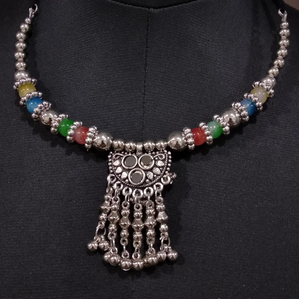 JewelMaze Antique Oxidised Jewelry Necklace For Women