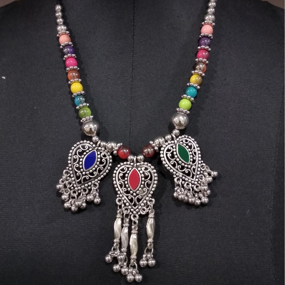 JewelMaze Antique Oxidised Jewelry Necklace For Women