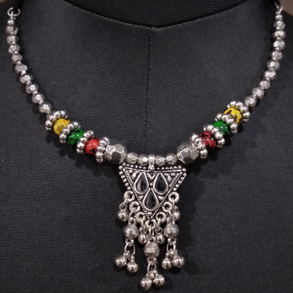 JewelMaze Antique Oxidised Jewelry Necklace For Women