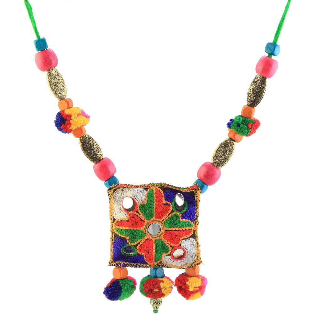 JewelMaze Traditional Thread Necklace Set for Navratri