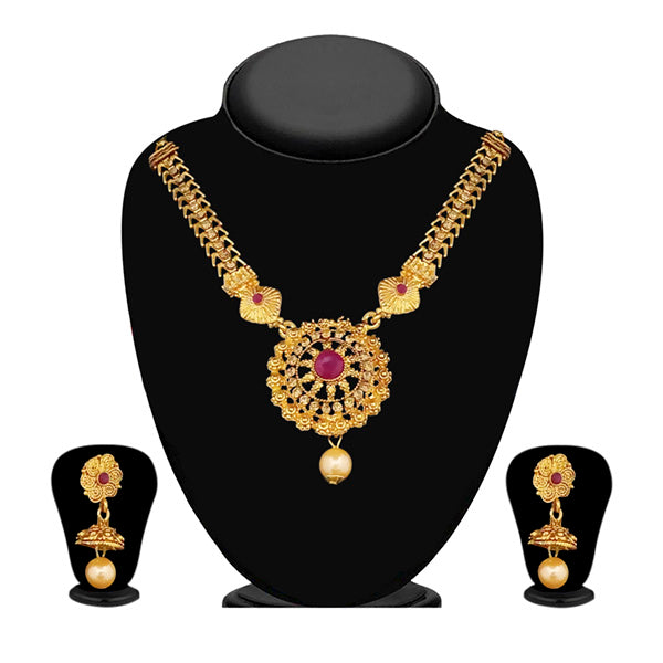 JewelMaze Brown Austrian Stone Gold Plated Necklace Set -1113902