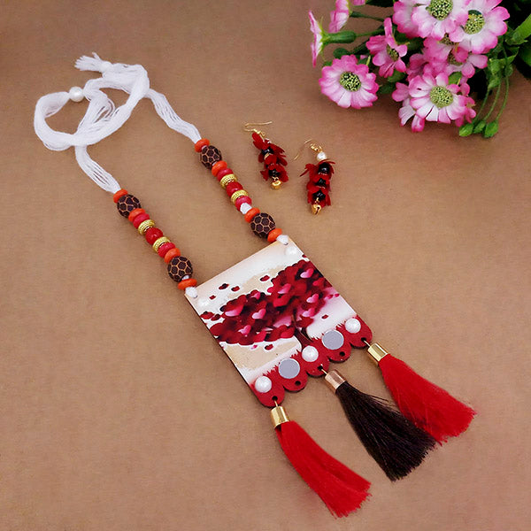JewelMaze Digital Printed Wooden Necklace Set