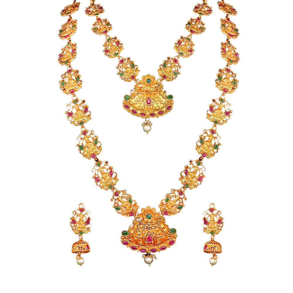 JewelMaze Traditional Long and short Necklace set