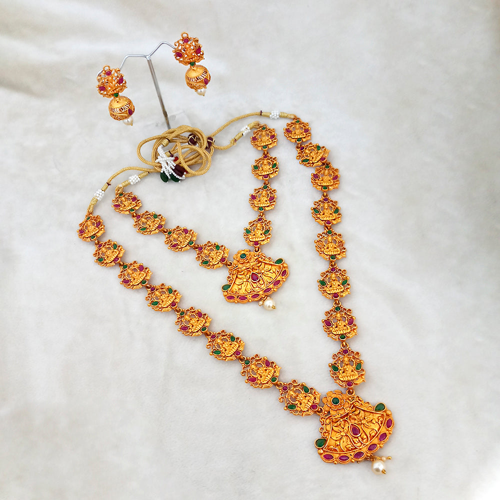 JewelMaze Traditional Long and short Necklace set