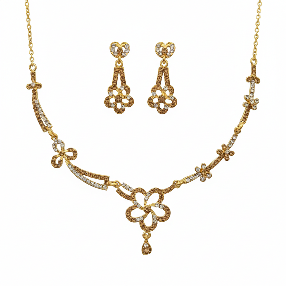 JewelMaze Sparkling Austrian Stone Necklace Set
