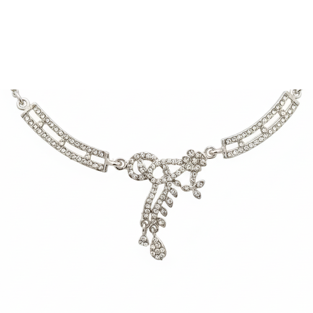 JewelMaze Shimmering Silver Plated Austrian Stone Set