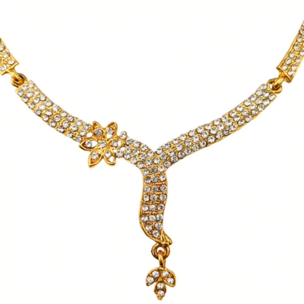 JewelMaze Shimmering Gold Plated Austrian Stone Set