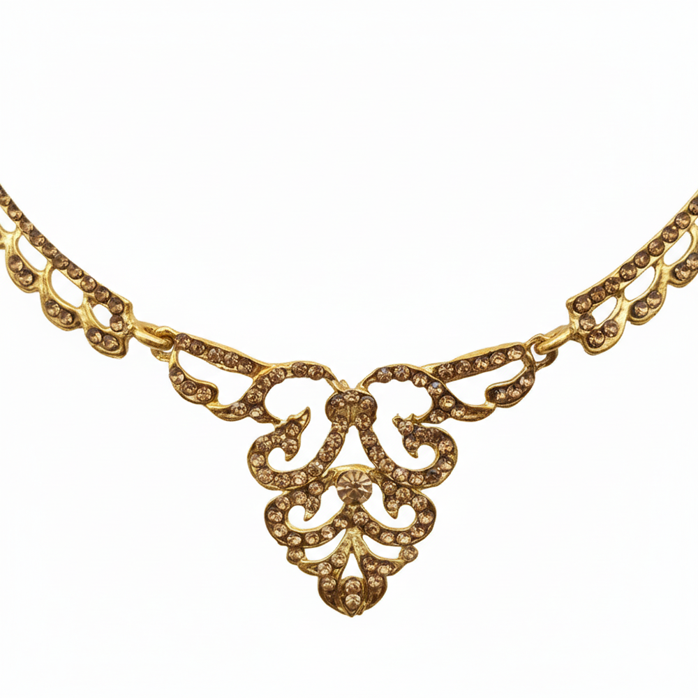 JewelMaze Classic Gold Plated Austrian Stone Necklace Set