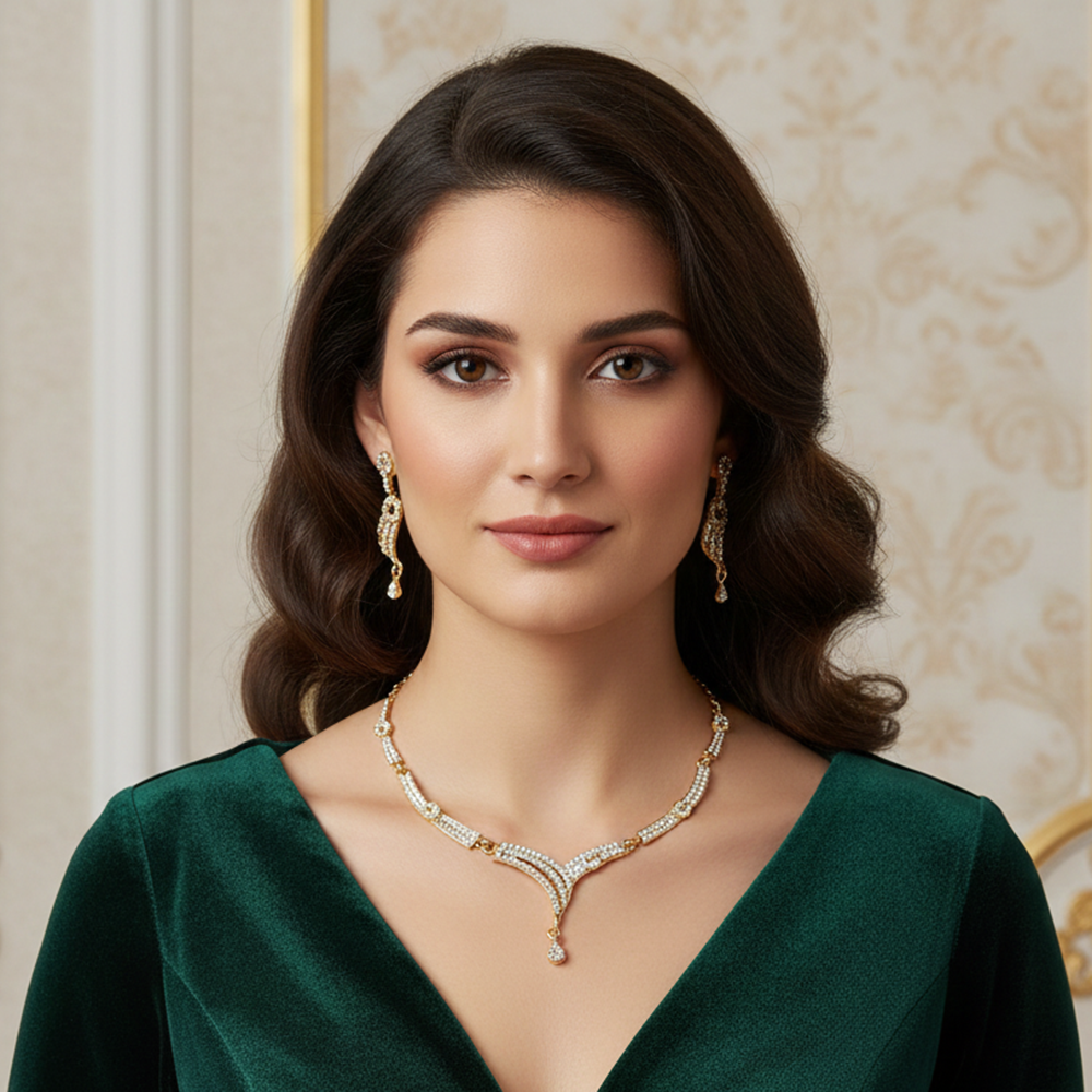JewelMaze Classic Austrian Stone Necklace Set