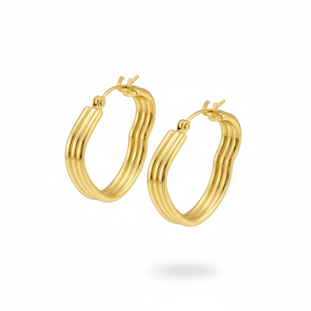 JewelMaze Demi Fine Anti Tarnish Hoop Earrings
