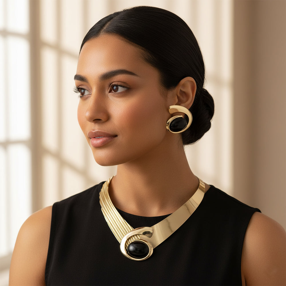 JewelMaze Demi Fine Anti Tarnish Necklace Set