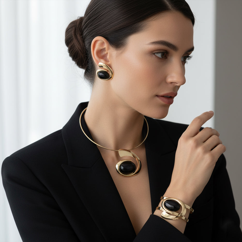 JewelMaze Demi Fine Anti Tarnish Necklace Set With Bracelet