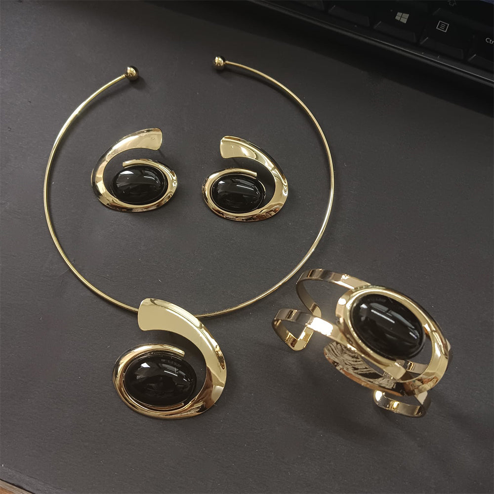 JewelMaze Demi Fine Anti Tarnish Necklace Set With Bracelet