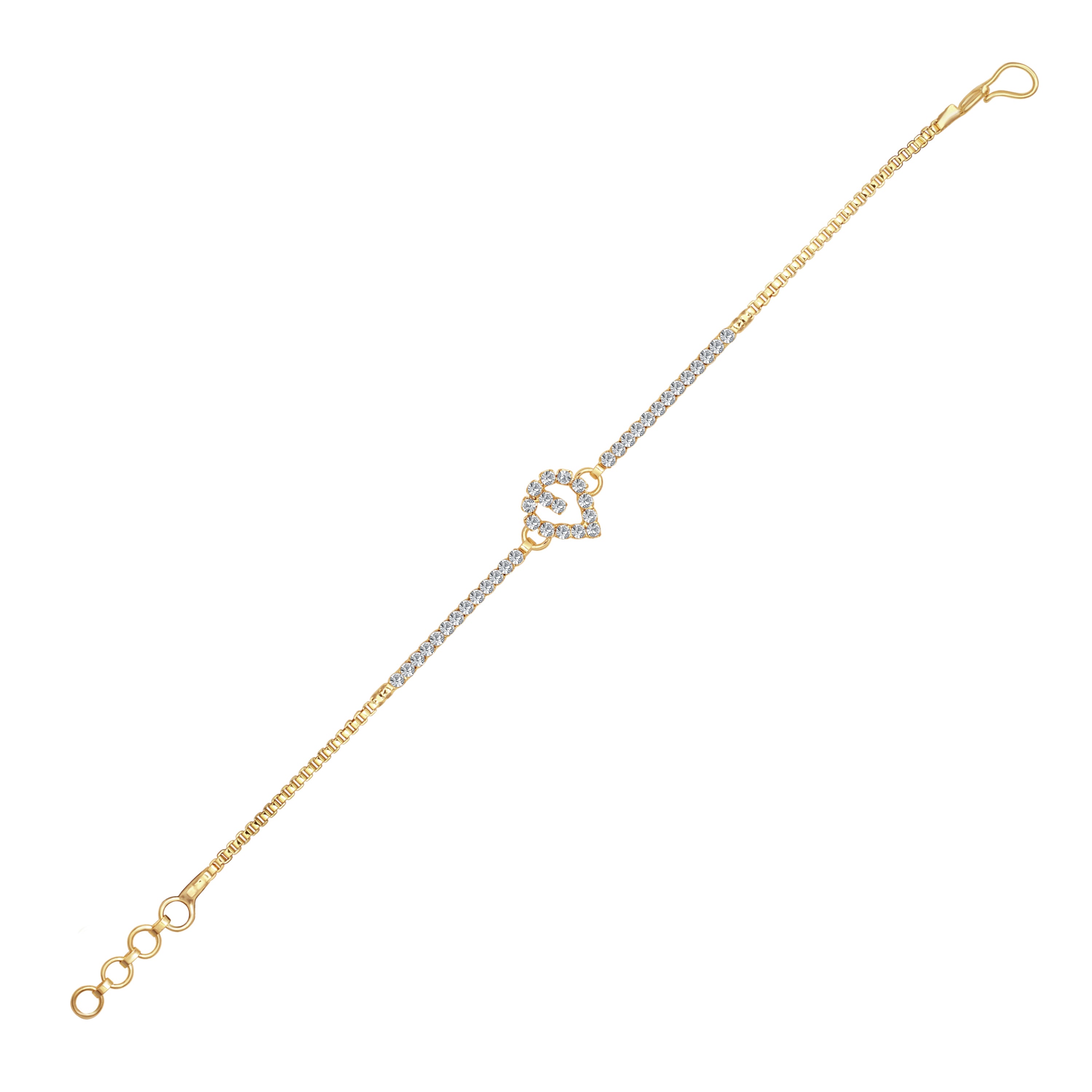 JewelMaze Austrian Stone Gold Plated Necklace Set With Bracelet