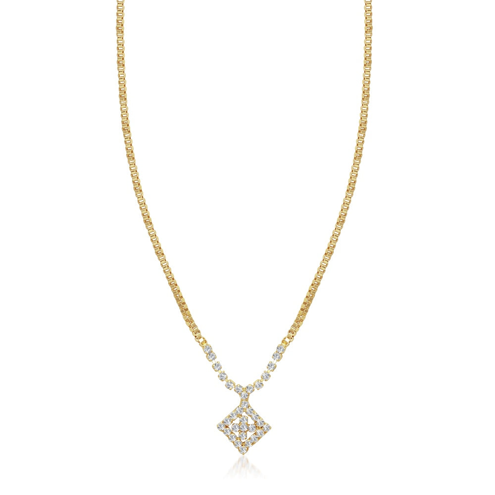 JewelMaze Stone Gold Plated Necklaces Set With Bracelet