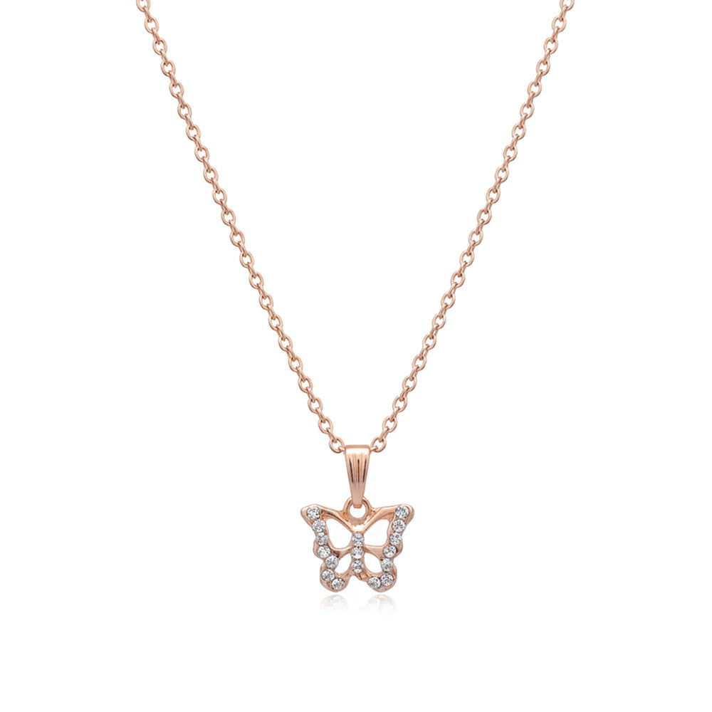 JewelMaze Delicate Butterfly Chain Pendent For Everyday wear