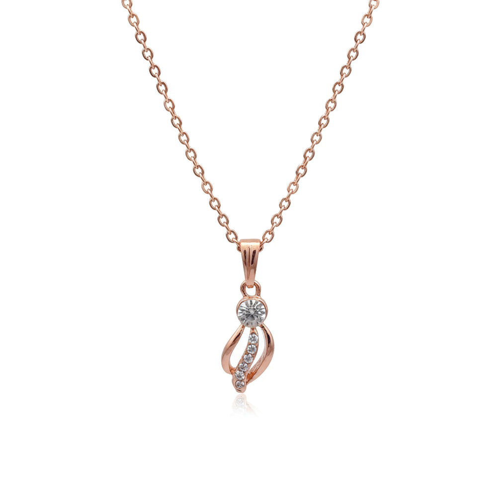 JewelMaze Delicate Twisted drop Chain Pendent For Everyday wear