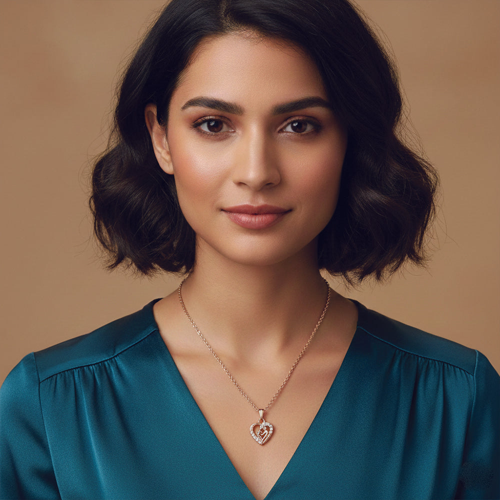 JewelMaze Stylish Heart Chain Pendent For Everyday wear