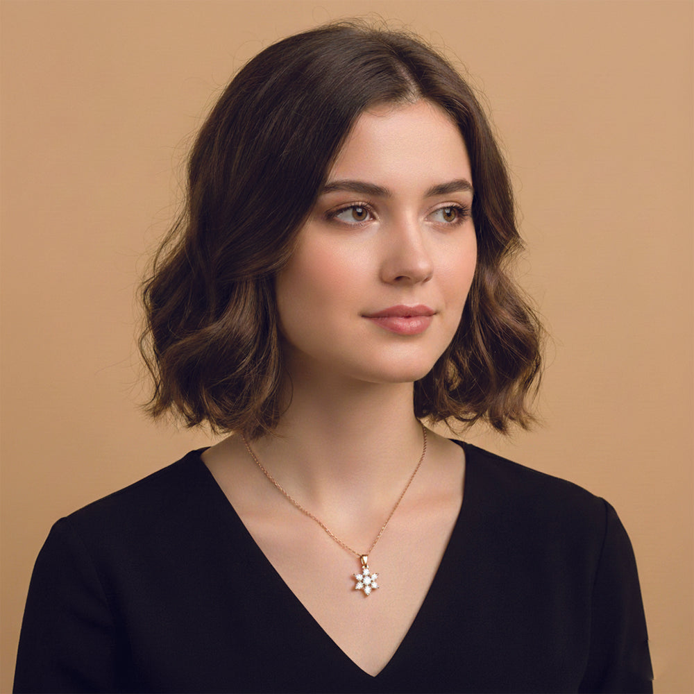 JewelMaze Star Design Chain Pendent set for womens