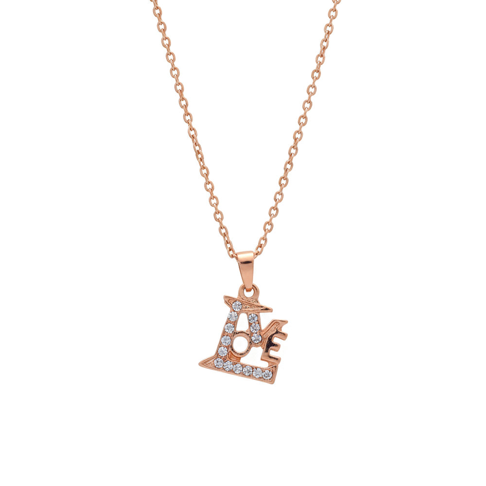 JewelMaze Romantic Love Symbol Pendant with Chain