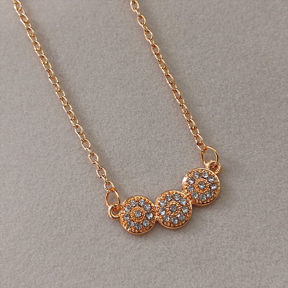 JewelMaze Rose Gold Plated Austrian Stone Chain Pendant