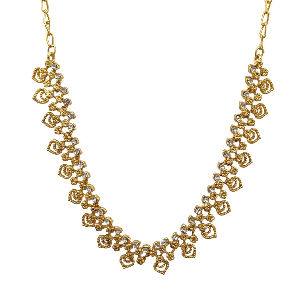 JewelMaze Gold Plated Austrian Stone Necklace Set