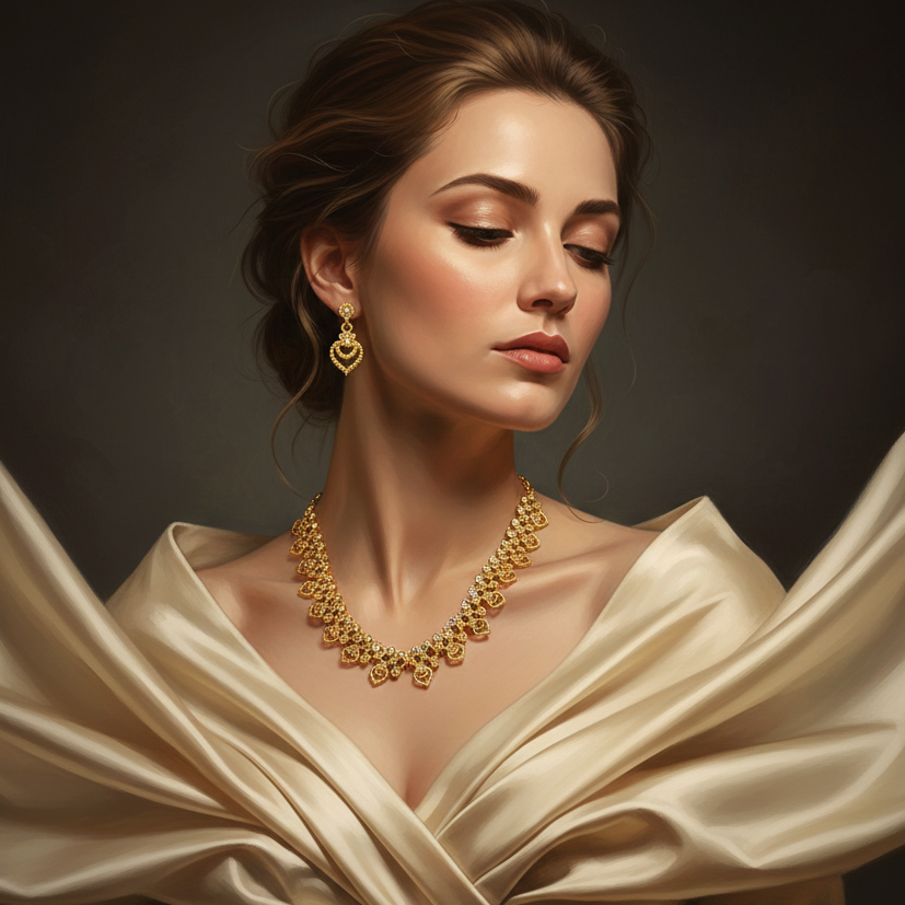 JewelMaze Gold Plated Austrian Stone Necklace Set